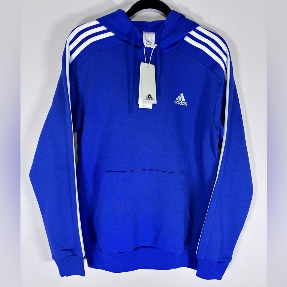NWT Adidas Essentials 3-Stripes Hoodie Royal Blue‎ Men's Size S